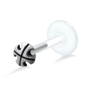 Designer Cross Labret Piercing with PTFE LA-296